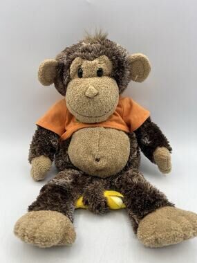 Aurora World Monkey Plush Cheeky Stuffed Animal Orange Brown Shirt Toy